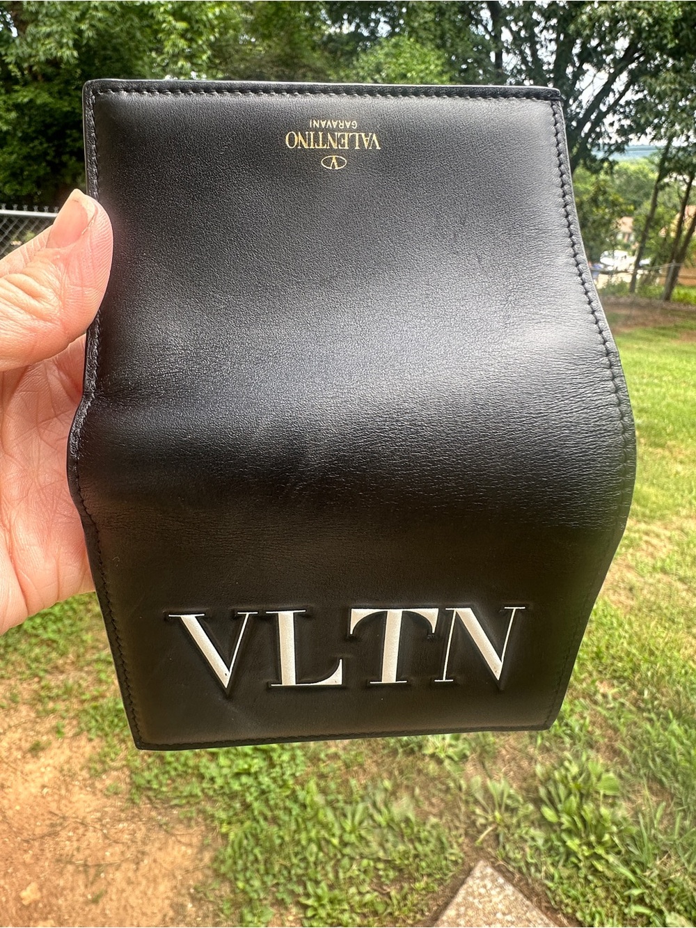 Valentino Garavani VLTN Compact Bifold Wallet Black Leather with Dust Bag - Picture 11 of 13
